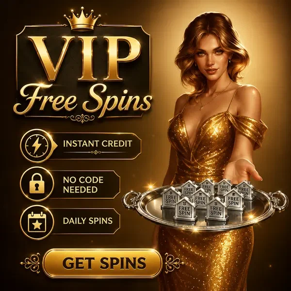 VIP-gastvrouw presenteert zilveren dienblad met gratis spins bij Vipzino Casino